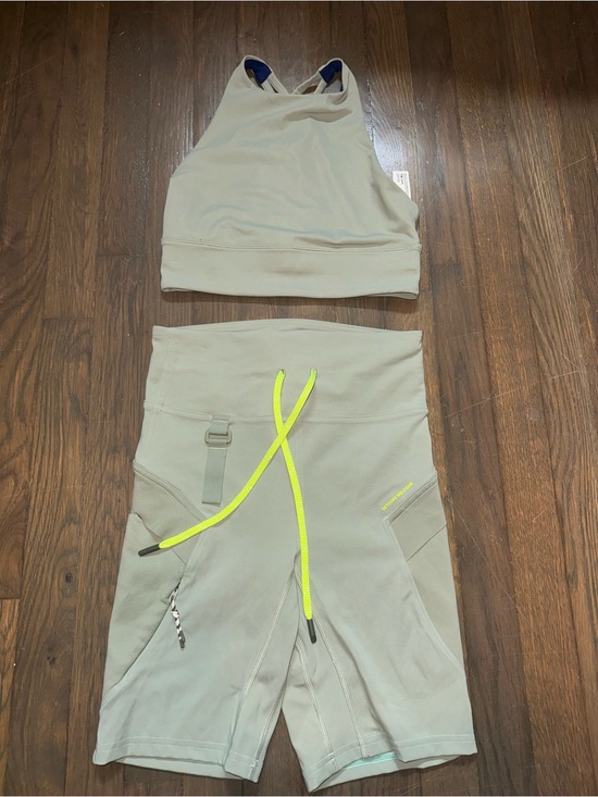 lululemon athletica Pants - Lululemon Hiking Collection Sage Green  Set with Neon Yellow Drawstring
